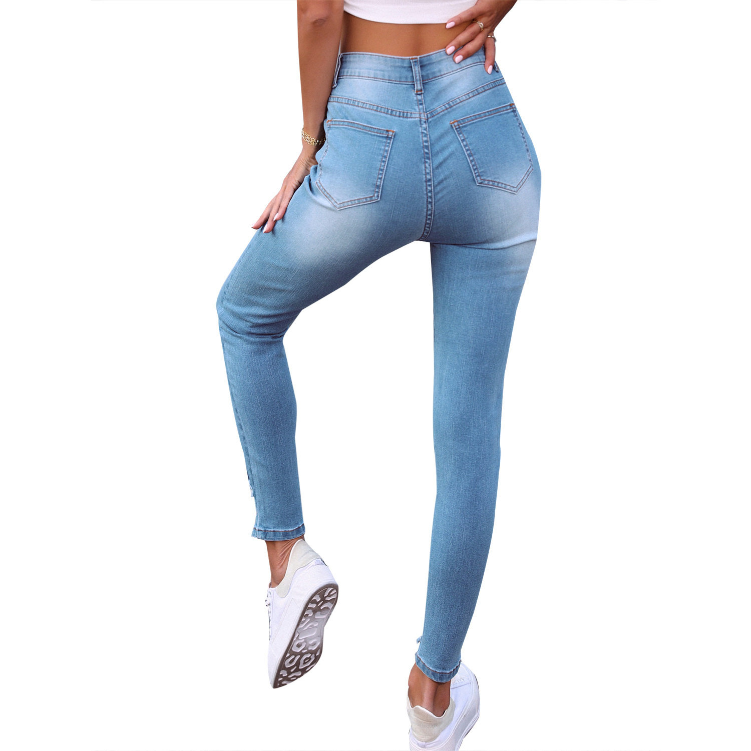 High Waisted Stretch Skinny Jeans Womens Fashion Trendy Style Casual Wear Wholesale Available