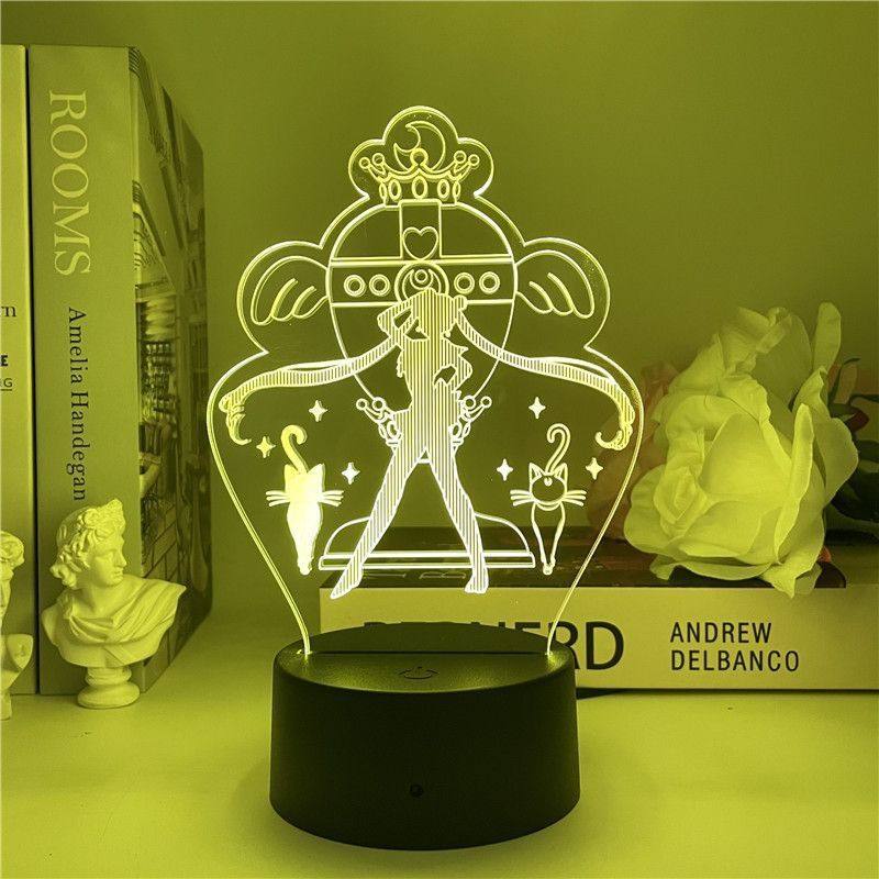 Usb Nightlight Sailor Warrior Day Man Doll Yummy Computer Desktop Decoration Room Atmosphere Light for Girls