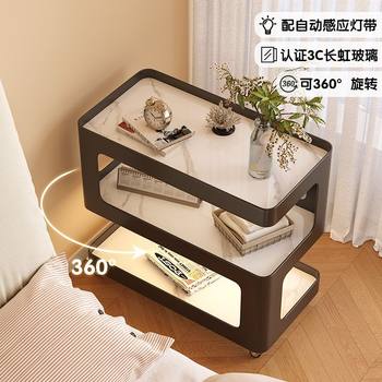 Light Luxury Bedside Table Bedroom Movable Small Table Side Cabinet High-End Storage Table Creative Simple 2025 New Style