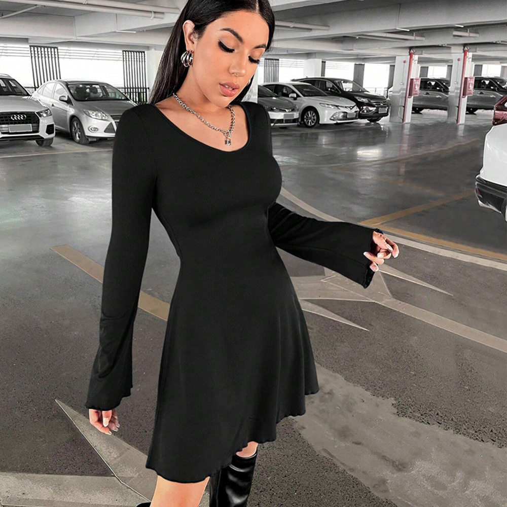 U Neck Bodycon Dress High Waist Slim Fit Short Length Spring Summer Casual Wear Wholesale Available