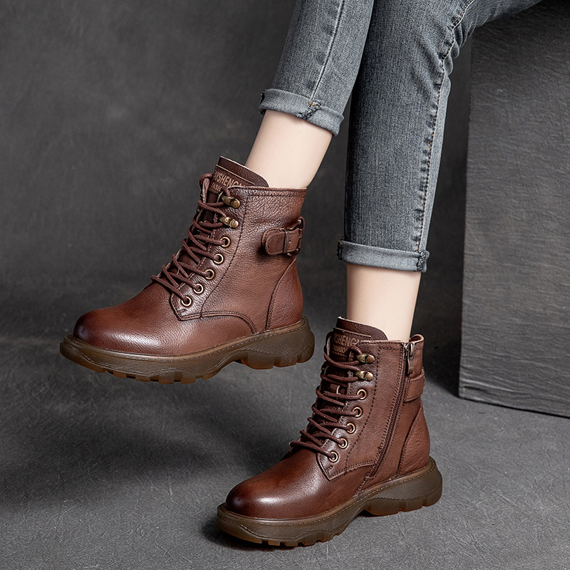 Mã D7487 Giá 1820K: Giày Boot Cổ Thấp Nữ Shntja Hàng Mùa Xuân Thu Đông Đế Cao Giày Dép Nữ Chất Liệu Da Bò G05 Sản Phẩm Mới, (Miễn Phí Vận Chuyển Toàn Quốc).