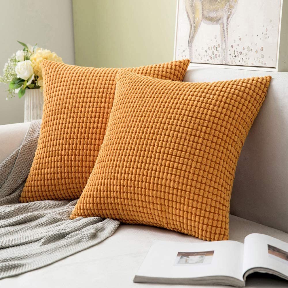 Big Corn Factory Wholesale Corduroy Plush Velvet Home Sofa Amazon Cross-Border Pillow Cover Cushion Cover