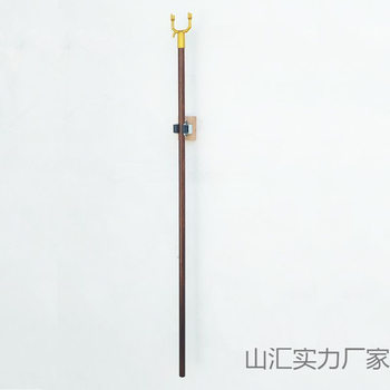 Solid Wood Walnut Color Universal Clothes Drying Rod Vintage Clothes Hanger Clothes Rack Clothes Drying Rod Clothes Fork Balcony