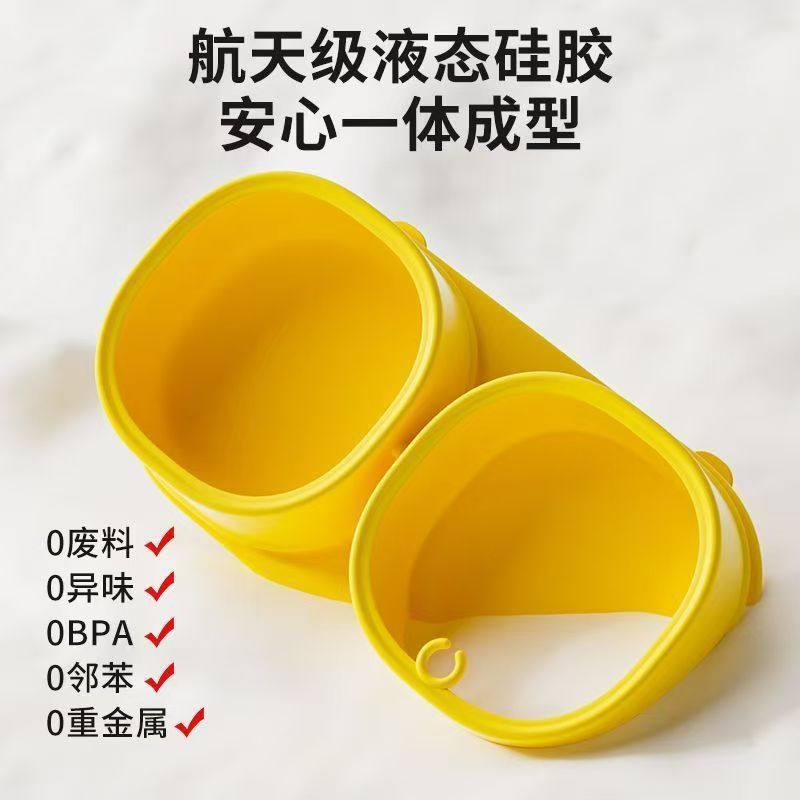 Baby Portable Meal Tray, Kidsren's Silicone Compartmentalized Integrated Suction Cup, Baby Home Portable Food Bowl with Lid for Outings