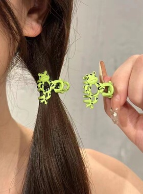 多巴胺发卡头饰卡通青蛙抓夹女后脑勺盘发发量多鲨鱼夹子大号发夹