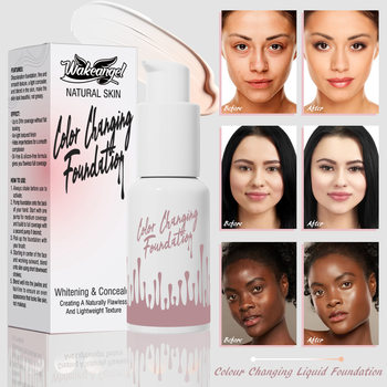 Natural clear and warm skin color foundation liquid WAKEANGEL natural application does not take off makeup color foundation cross border