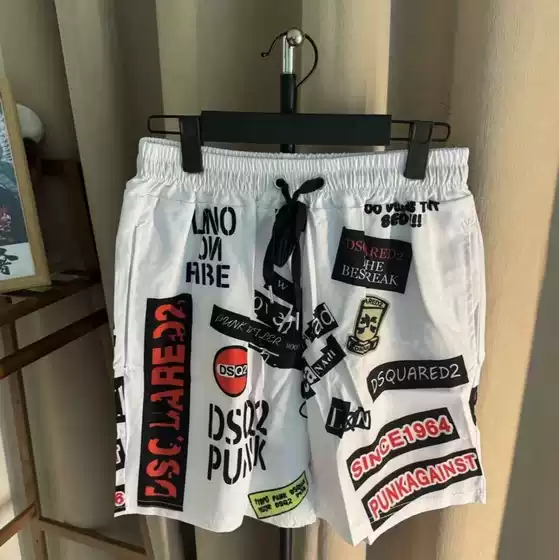 European and American New Style Men's Printed Paisley Shorts, Loose Beach Pants, Large Size Summer Casual Sports Pants