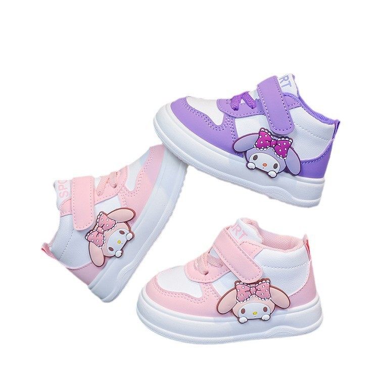 Baby Toddler Shoes Mid-top Board Shoes Breathable Wear-resistant Girls' sneaker Children's Casual Shoes Cartoon Flat Shoes Children's Shoes
