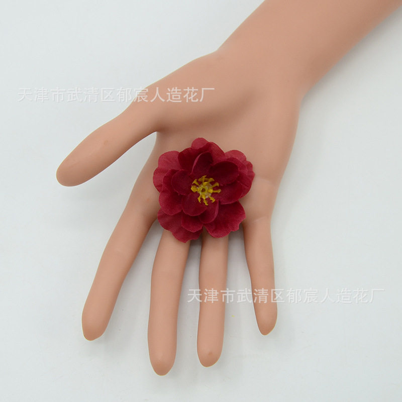 桃花花朵批发婚礼撒花簪花装饰梅花绢布花头舞蹈服道具花蛋糕假花