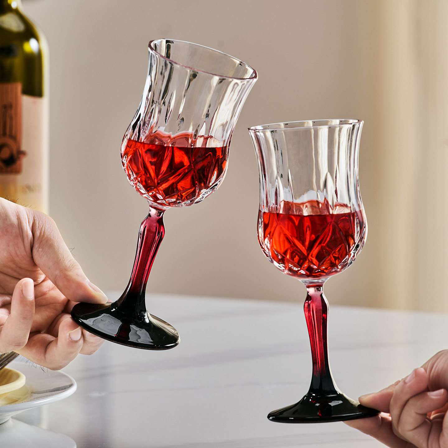 High-End Light Luxury Crystal Wine Glass Decanter Home Set European Style New Creative Tall Glass Wine Glass