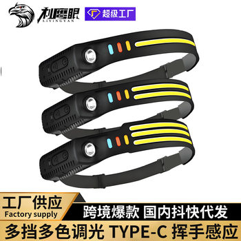 Cross-border induction headlamp outdoor fishing riding lamp USB charging floodlight multi-function head-mounted flashlight