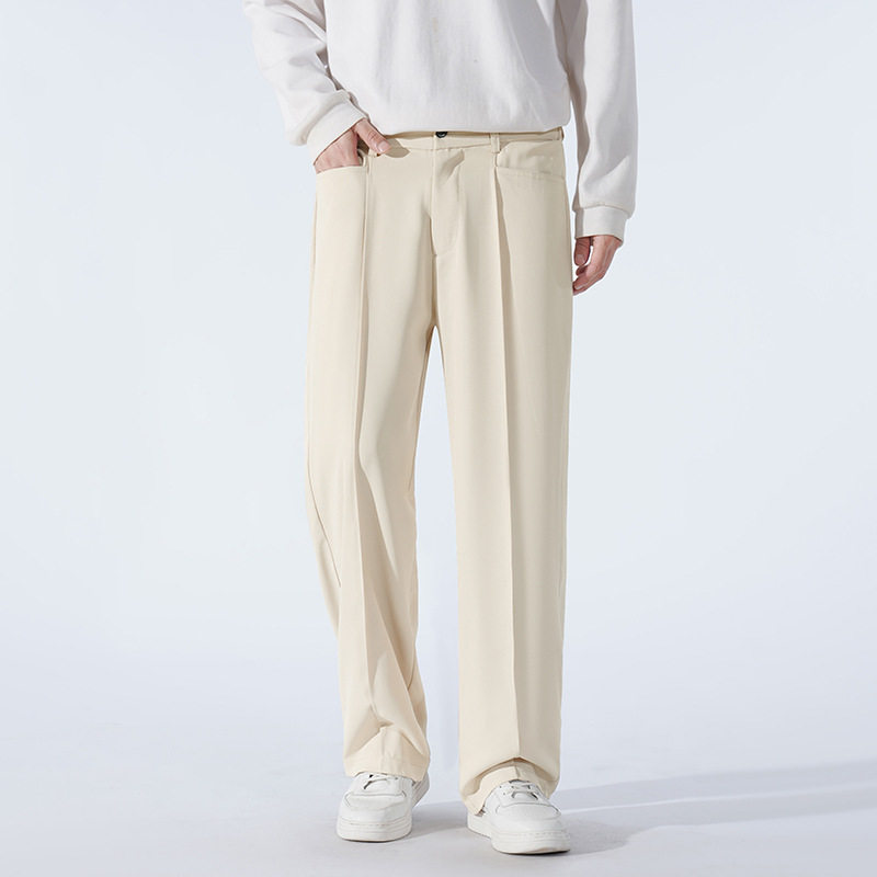 Quần Tây Nam Ống Đứng Dáng Rộng Phong Cách Casual Màu Đen, Kem, Nâu