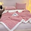 Cross-Border Supply of Large Striped Thickened Wool Blanket Double-Layer Winter Cashmere Sofa Blanket Double Nap Blanket
