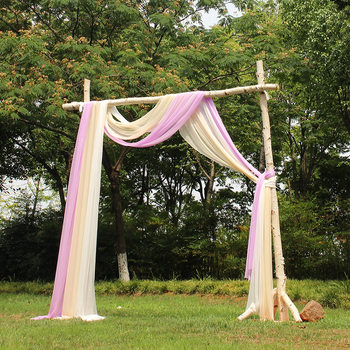 Two-Piece Set of Wedding Arch Drapes for Stage Decoration, Hotel Party Curtains, Background Drapes, Semi-Transparent for Wedding Celebrations