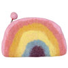 ins style wool felt macaron rainbow coin purse card holder semicircle coin bag cute storage bag clutch