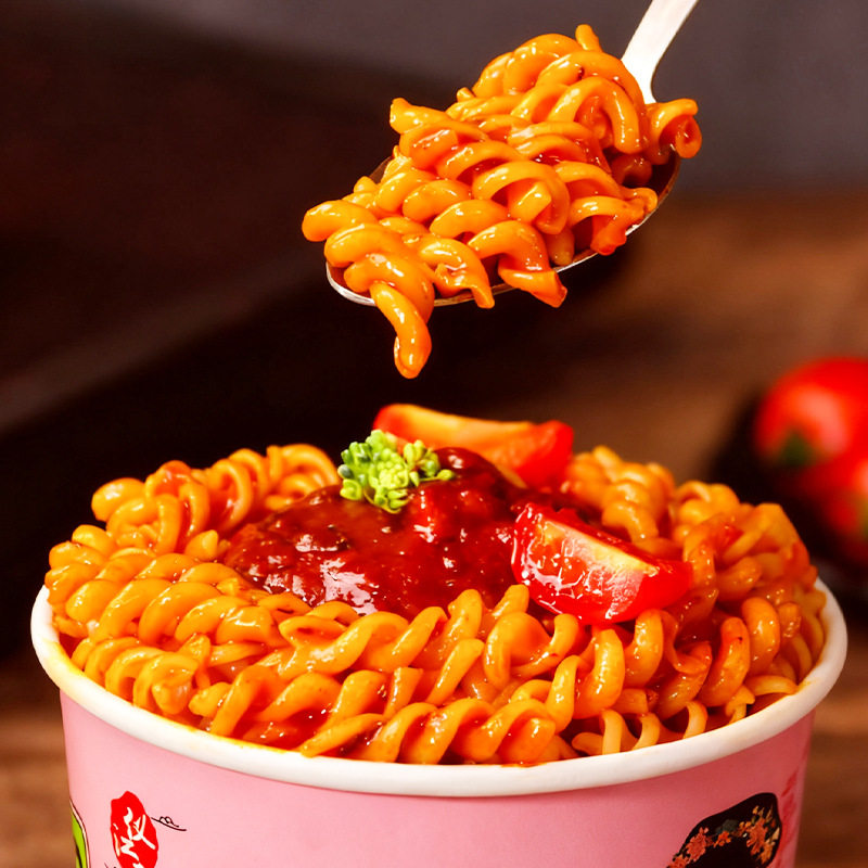 Tomato Meat Sauce Spiral Pasta Barreled Children's Instant Pasta Pasta Macaroni Spiral Pasta