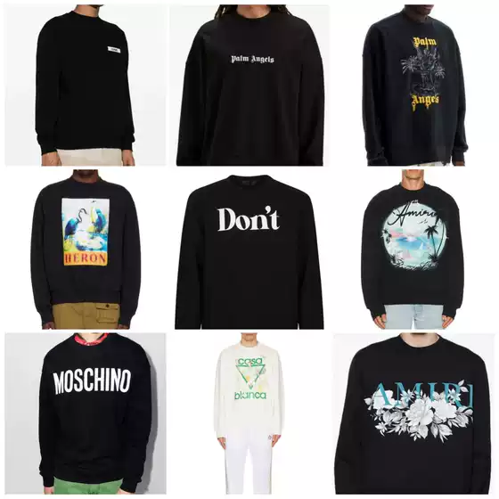 25 Spring/Summer Men's LOGO Printed Long Sleeve Flower Versatile Printed Trendy Brand Hoodie Long Sleeve Top Round Neck Hoodie Collection