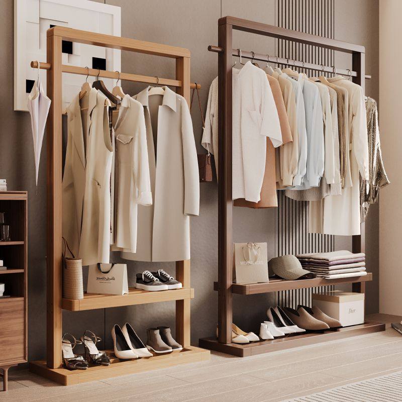 Solid Wood Hanger Floor Bedroom Floor Hanger Household Clothes Hanging Rack Clothes Special Thick Clothes Hanging Rod Coat Rack