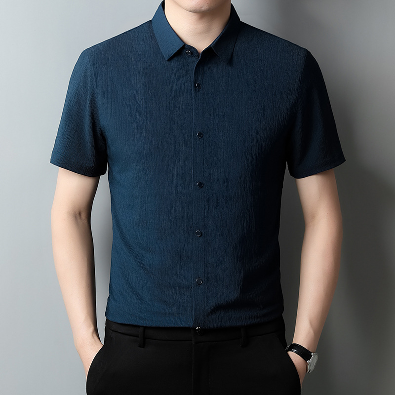 Áo Sơ Mi Nam Ngắn Tay Họa Tiết Hoa Kín Cổ Hàng Mùa Hè Phong Cách Trẻ Trung