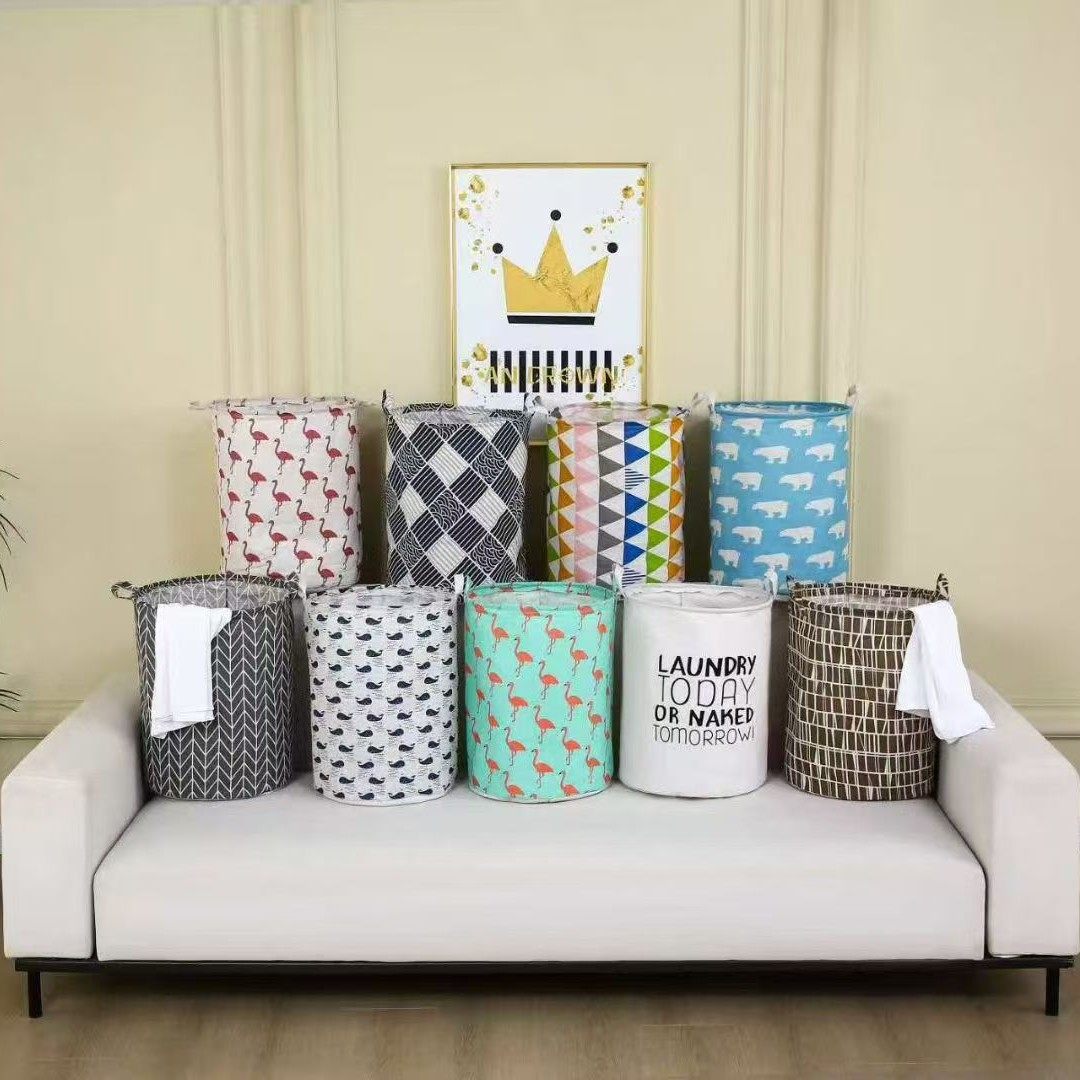 Dirty Clothes Basket, Clothes Storage Basket, Cotton and Linen Dirty Clothes Basket, Clothes Storage Basket, Waterproof Laundry Basket, Clothes Storage Bag