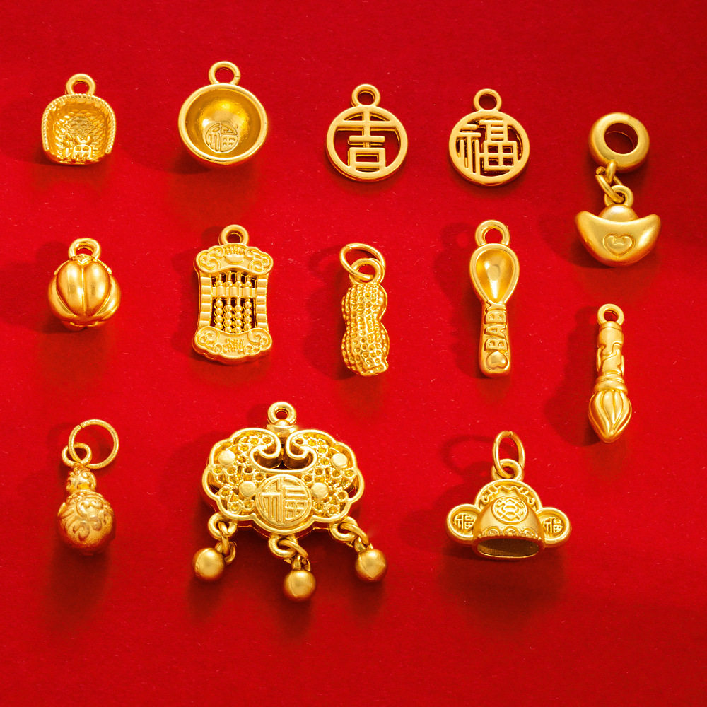 Ancient Dummy Pen Official Hat Pendant Gourd Peanut Persimmon Pendant DIY Pin Bracelet Red Rope Jewelry Pendant