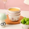 Piggy Ceramic Rice Bowl Set for Home Use, Cute Instant Noodle and Yogurt Bowl, Personal Use, Single Serving Tableware, Adorable and Fun