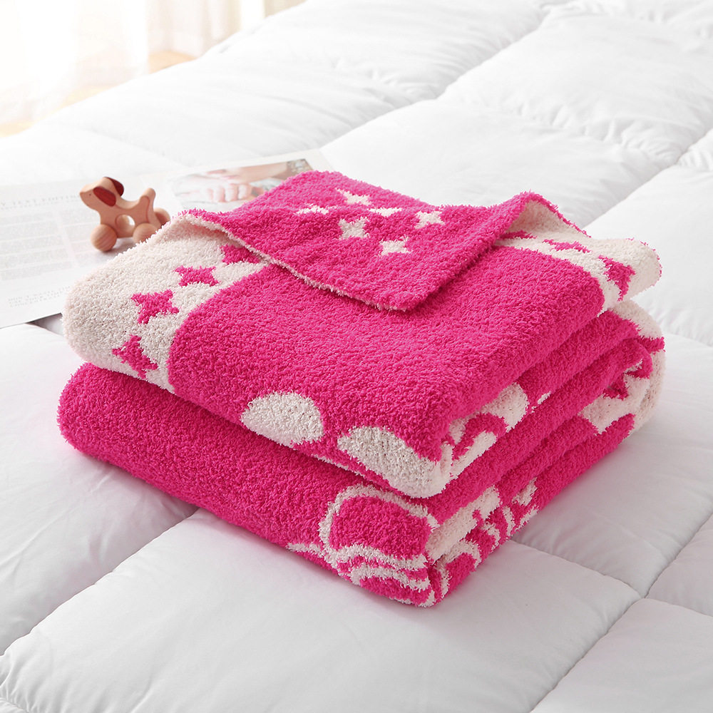 Knitted Blanket Custom Logo Shawl Blanket Red Year of the Horse Jacquard Blanket Fleece Blanket Airline Blanket Custom Pattern