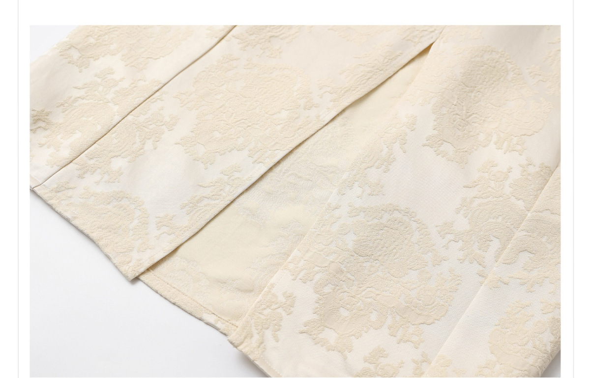 Bộ áo và chân váy nữ dài tay dáng rộng họa tiết hoa thêu — Váy Jacquard (giao hàng trong 7 ngày), Váy Jacquard (giao hàng trong ngày), Áo Jacquard (giao hàng trong ngày), Áo thun Jacquard (giao hàng trong 7 ngày)