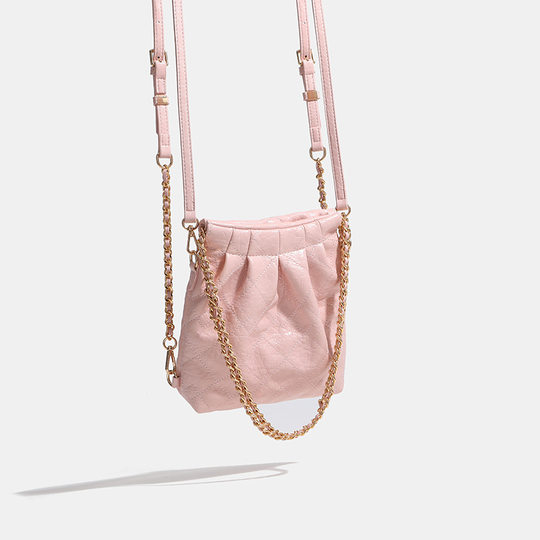 Mini Tramp Bag Women's 2024 New Arrival Rhombic Chain Backpack All-Match Small Backpack High-Level Shoulder Crossbody Bag