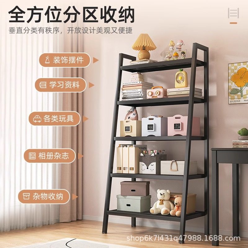 Storage Rack Kitchen Floor Bedroom Trapezoidal Shelf Multi-layer Snack Bookshelf Bathroom Bathroom Storage Rack