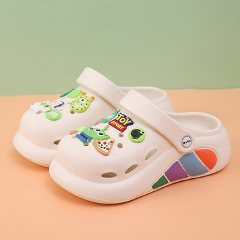 Children's Cave Shoes Boys Summer New Outfit Middle and Large Boys Beach Shoes Non-slip Baotou Girls' Sandals