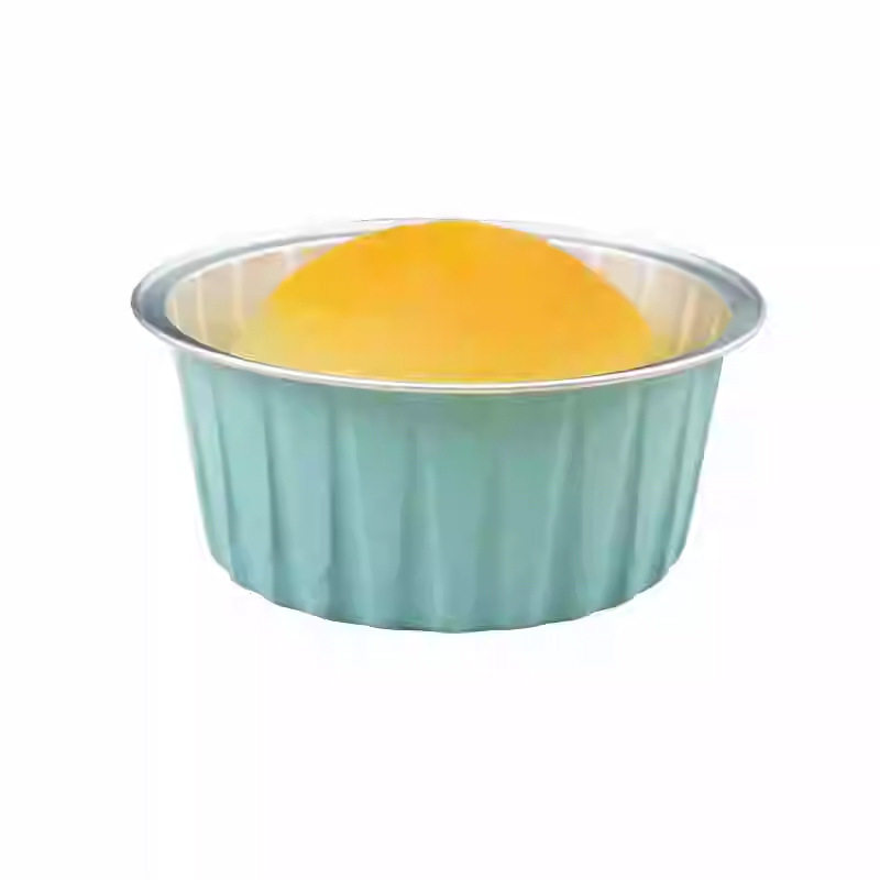 Tin Foil Cup Round Pudding Cup Baking Cup Baking Air Fryer Special Aluminum Foil Cup Mousse Cake Bowl Tin Foil Bowl