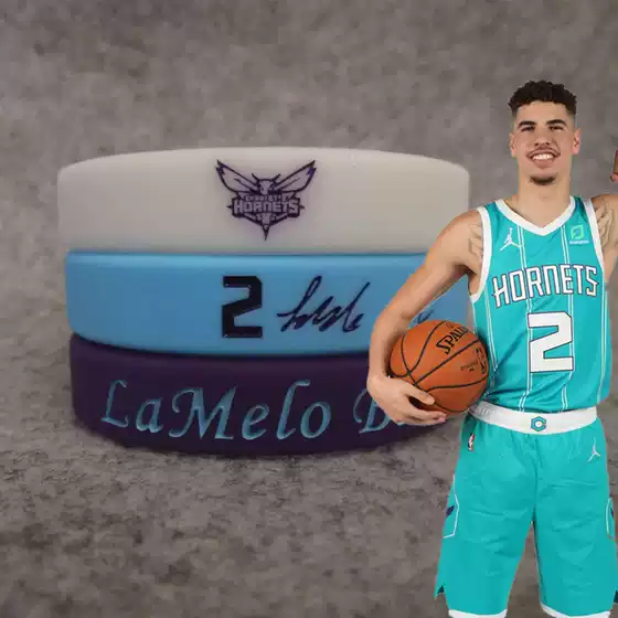 Basketball Star Wasp No. 2 Ramello Bauer Three-Ball Signature Luminous Sports Bracelet Silicone Wristband Couple