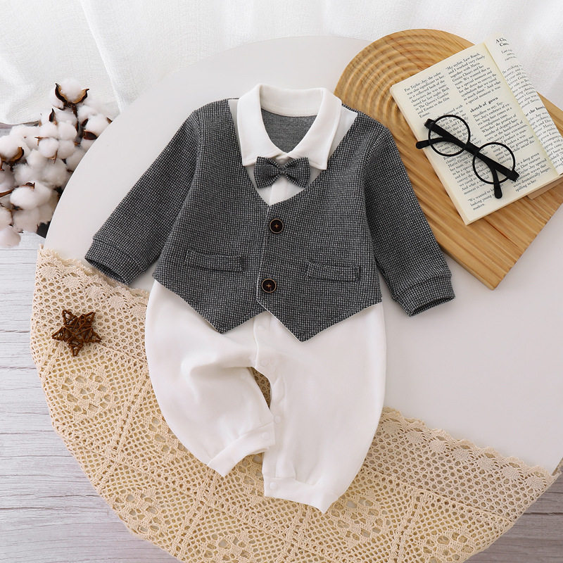 baby jumpsuit, newborn clothes, 100-day-old dress, baby gentleman suit, crawl suit