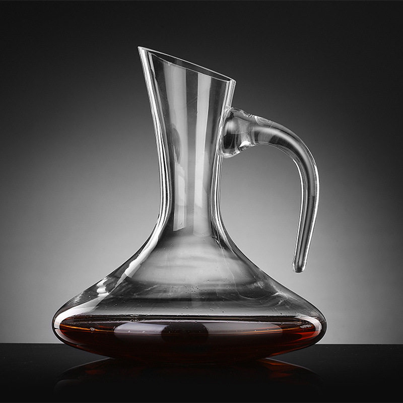 Lead-Free Crystal Red Wine Decanter, Creative Red Wine Divider with Handle, Household Wine Jug, Hotel Wine Set