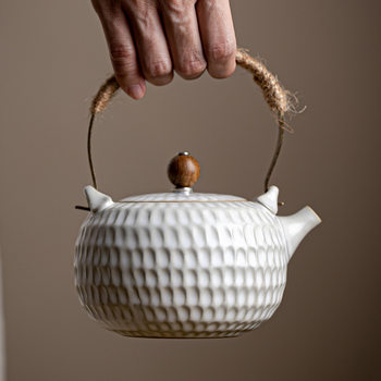 Chinese Charcoal Stove Candle Tea Making Electric Ceramic Stove Water Kettle Simple Scented Tea Fruit Tea Tea Infuser Heat-Resistant Lifting Beam Teapot