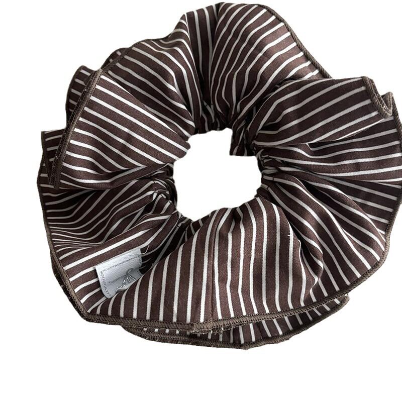 Striped Scrunchie for Women, Trendy 2025 New High-End Forest Style Hair Tie, Low Bun Hair Accessory