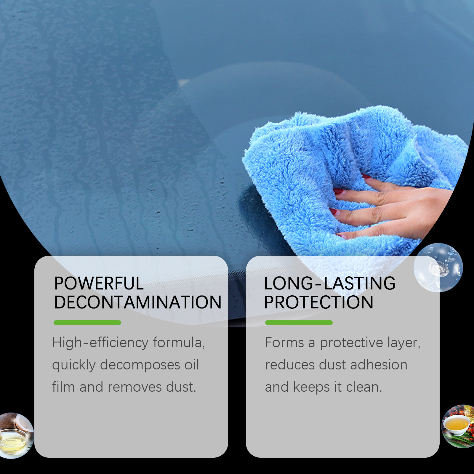 Homonth Car Oil Film Cleaning Brush Cleaning and Decontamination Clean Car Window Rainproof Car Glass Cleaning Brush