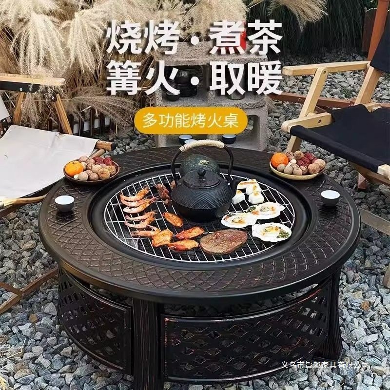 Home Tea Brewing Stove Set, Charcoal Brazier, Courtyard Barbecue Grill, Table Heating Stove, Indoor Barbecue Rack