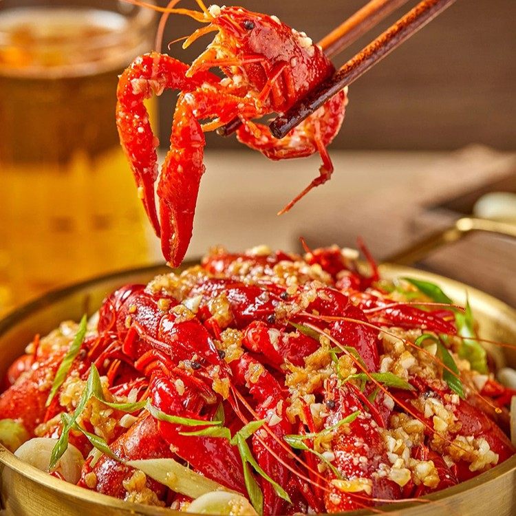 Crawfish Source Factory 750G/Box 4-6 Yuan Oil-Braised Spicy Thirteen-Spice Garlic Frozen Ready-To-Eat Dish Wholesale