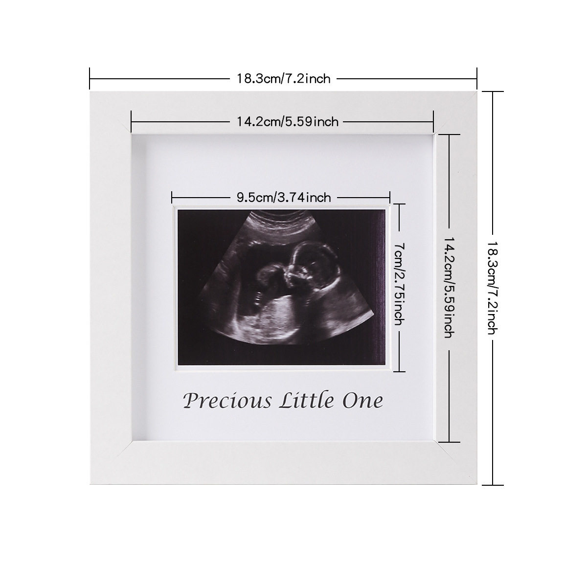 Cross-Border Hot-Selling Wooden 5inch Pregnancy Ultrasound Four-Dimensional Color Ultrasound Baby B-Ultrasound Birth Commemorative Decorative Photo Frame Display Stand