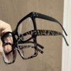 Contrast Color Square Large Frame Flat Mirror Women's Cross-Border Internet Celebrity Same Style Anti-Blue Light Glasses Simple and Versatile Plain Glasses Frame
