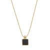 Black Square necklace for women 2023 Summer new retro light luxury geometric clavicle chain ins style wholesale