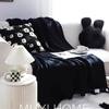 Scandinavian Retro Style Velvet Blanket Classy Knitted Blanket Office Nap Blanket Black Classy Sofa Blanket
