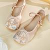 Han Dynasty Shoes Embroidered Shoes Autum New Retro Home Ethnic Style Ancient Style Shallow Mouth Embroider Comfortable Cloth Shoes Shoes for Women