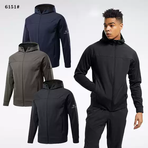 ICE Outdoor Men's Softshell Jacket Fall Winter New Hooded Windproof Waterproof Outdoor Sports Casual Solid Fleece-Lined Coat