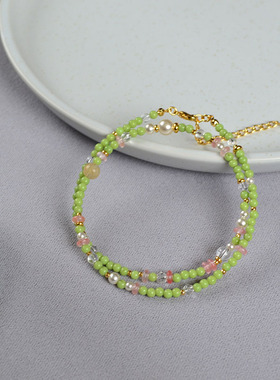 致敬莫奈手链项链真石田园风串珠