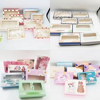 Women's underwear packaging box Kraft Paper Men's women's socks underwear packaging box window PVC White pink