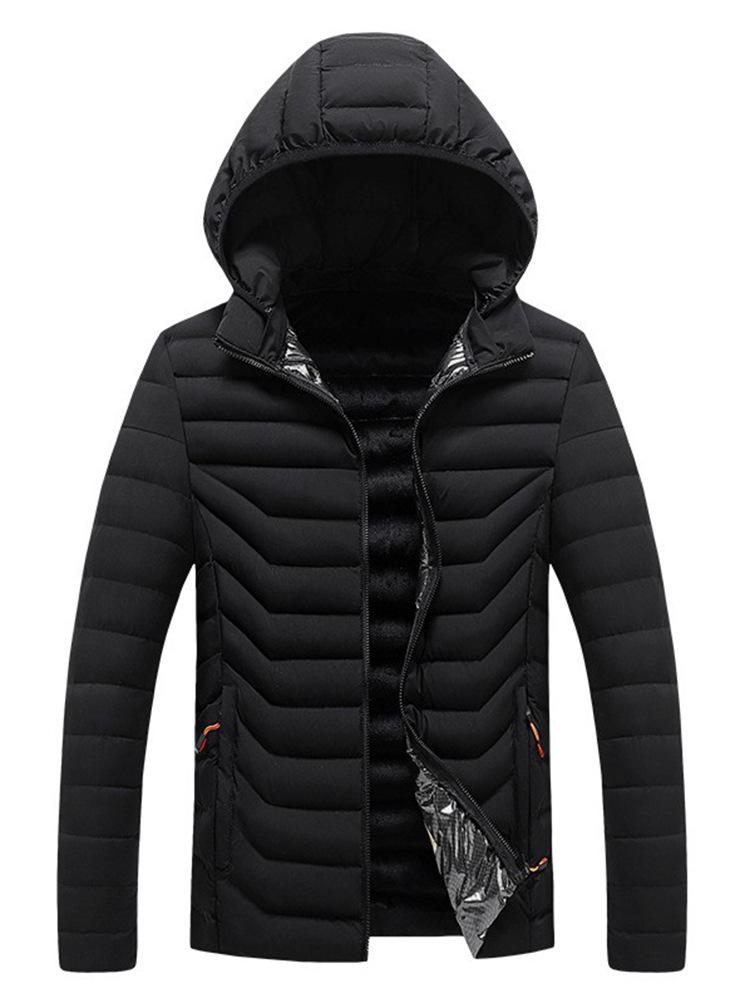 Áo Khoác Nam Chất Liệu Vải Bông Dáng Ôm Mũ Liền Dày Ấm Hàng Mùa Xuân Thu Đông