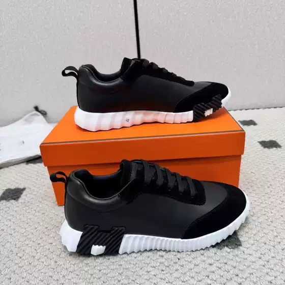 Genuine Leather European Brand H Men's Shoes Trendy Comfortable Sneakers Casual Summer Breathable Sports Shoes Light Luxury High-End Feel